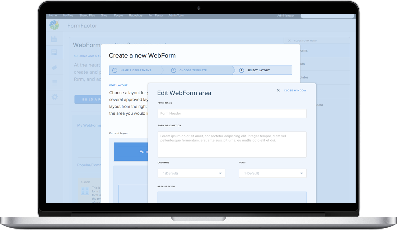 FormFactor screenshot demonstrating efficient features